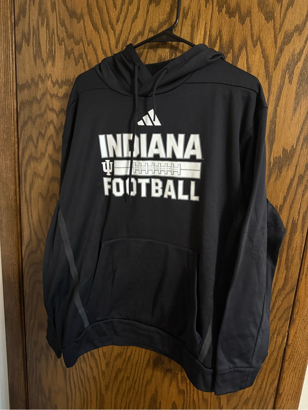 adidas Black Indiana Football Crewneck Sweatshirt